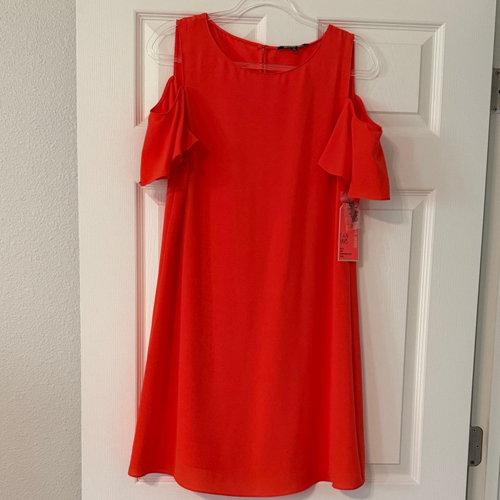 Gianni Bini Bright Orange Cold-Shoulder Shift Dress(new w/tags)
